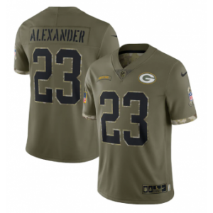 Nike Green Bay Packers 23 Jaire Alexander Olive 2022 Salute To Service Limited Men Jersey