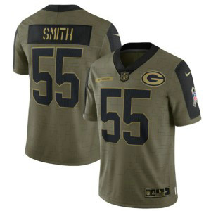 Nike Green Bay Packers 55 Za'Darius Smith 2021 Olive Salute To Service Limited Men Jersey