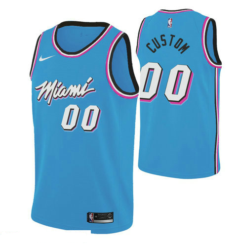 Nike Heat Custom 2019-20 Men's Blue Miami City Edition NBA Jersey