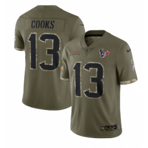 Nike Houston Texans 13 Brandin Cooks Olive 2022 Salute To Service Limited Men Jersey