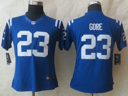 Nike Indianapolis Colts #23 Frank Gore Blue Limited Womens Jersey