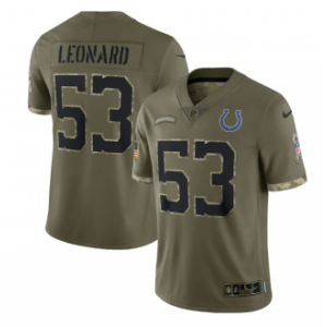 Nike Indianapolis Colts 53 Shaquille Leonard Olive 2022 Salute To Service Limited Men Jersey