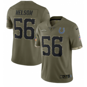 Nike Indianapolis Colts 56 Quenton Nelson Olive 2022 Salute To Service Limited Men Jersey