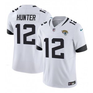 Nike Jaguars 12 Travis Hunter White 2025 Draft F.U.S.E. Vapor Limited Men Jersey