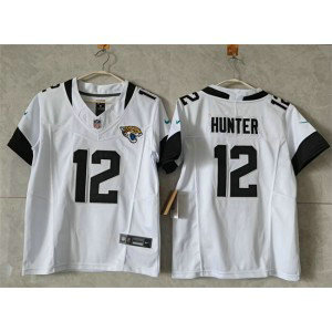 Nike Jaguars 12 Travis Hunter White F.U.S.E. Vapor Limited Women Jersey(Run Small)