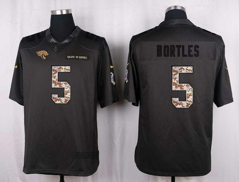 Nike Jaguars 5 Blake Bortles Anthracite Salute To Service Limited Jersey