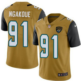 Nike Jaguars 91 Yannick Ngakoue Gold Color Rush Limited Men Jersey
