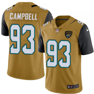 Nike Jaguars 93 Calais Campbell Gold Color Rush Limited Men Jersey