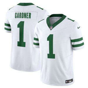 Nike Jets 1 Ahmad Sauce Gardner White 2023 F.U.S.E. Vapor Limited Throwback Men Jersey