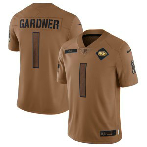 Nike Jets 1 Sauce Gardner 2023 Brown Salute To Service Limited Men Jersey
