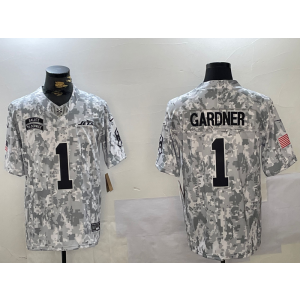 Nike Jets 1 Sauce Gardner Arctic Camo 2024 F.U.S.E. Salute to Service Limited Men Jersey