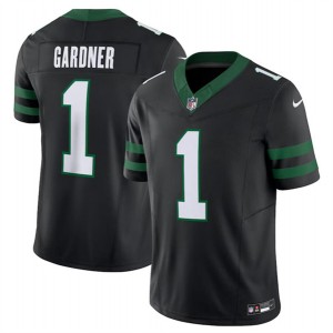 Nike Jets 1 Sauce Gardner Black 2024 F.U.S.E. Vapor Limited Men Jersey