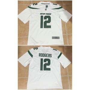 Nike Jets 12 Aaron Rodgers White Vapor Untouchable Limited Men Jersey