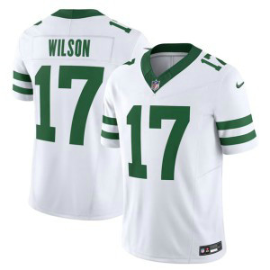 Nike Jets 17 Garrett Wilson White 2023 F.U.S.E. Vapor Limited Throwback Men Jersey