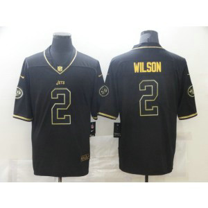 Nike Jets 2 Zach Wilson Black Gold Vapor Limited Men Jersey
