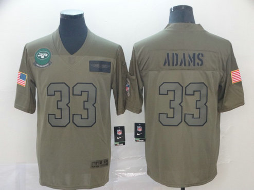 Nike Jets 33 Jamal Adams 2019 Olive Salute To Service Limited Jersey
