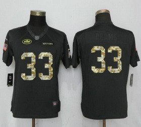 Nike Jets 33 Jamal Adams Anthracite Women Salute To Service Limited Jersey