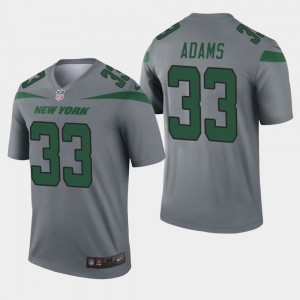 Nike Jets 33 Jamal Adams Grey Inverted Legend Men Jersey