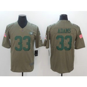Nike Jets 33 Jamal Adams Olive 2017 Salute To Service Limited Men Jersey