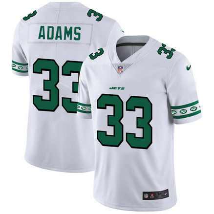 Nike Jets 33 Jamal Adams White Team Logos Fashion Vapor Limited Jersey