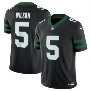 Nike Jets 5 Garrett Wilson Black 2024 F.U.S.E. Vapor Limited Men Jersey