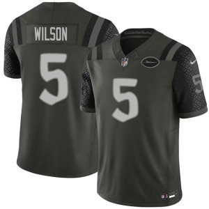 Nike Jets 5 Garrett Wilson Black 2025 Rivalries F.U.S.E. Vapor Limited Men Jersey