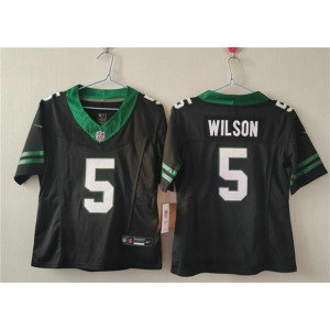 Nike Jets 5 Garrett Wilson Black F.U.S.E. Vapor Limited Women Jersey(Run Small)