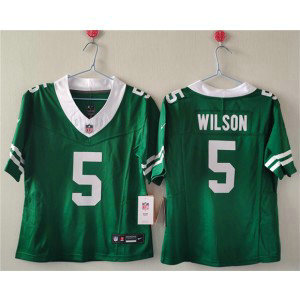 Nike Jets 5 Garrett Wilson Green F.U.S.E. Vapor Limited Women Jersey(Run Small)