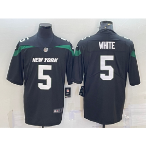 Nike Jets 5 White Black Vapor Untouchable Limited Men Jersey