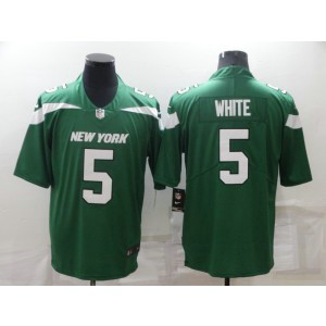 Nike Jets 5 White Green Vapor Untouchable Limited Men Jersey