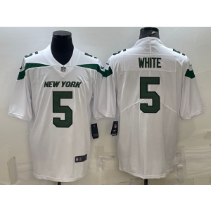 Nike Jets 5 White White Vapor Untouchable Limited Men Jersey