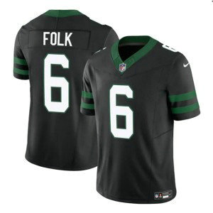 Nike Jets 6 Nick Folk Black 2025 F.U.S.E. Vapor Limited Men Jersey