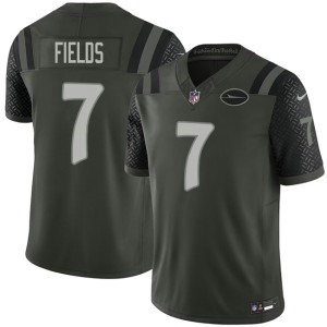 Nike Jets 7 Justin Fields Black 2025 Rivalries F.U.S.E. Vapor Limited Men Jersey