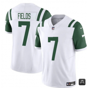 Nike Jets 7 Justin Fields White F.U.S.E. Vapor Color Rush Limited Men Jersey