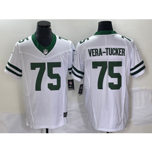 Nike Jets 75 Alijah Vera-Tucker White 2023 F.U.S.E Vapor Limited Men Jersey