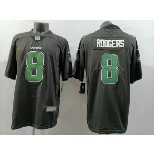 Nike Jets 8 Aaron Rodgers Black Vapor Limited Men Jersey