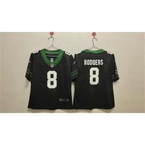 Nike Jets 8 Aaron Rodgers Black Vapor Untouchable Limited Women Jersey(Run Small)
