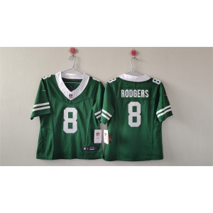 Nike Jets 8 Aaron Rodgers Green 2024 F.U.S.E. Vapor Limited Women Jersey