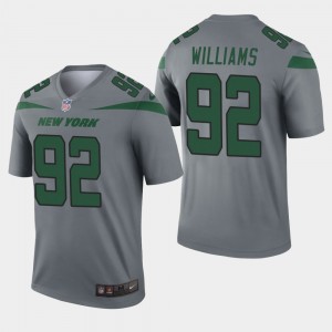 Nike Jets 92 Leonard Williams Grey Inverted Legend Men Jersey
