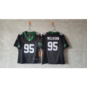 Nike Jets 95 Quinnen Williams Black F.U.S.E Vapor Limited Women Jersey(Run Small)