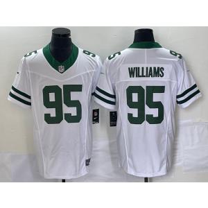Nike Jets 95 Quinnen Williams White 2023 F.U.S.E Vapor Limited Men Jersey