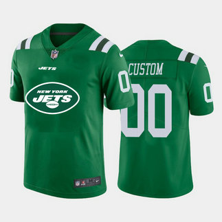 Nike Jets Customized Green Team Big Logo Vapor Untouchable Limited Jersey