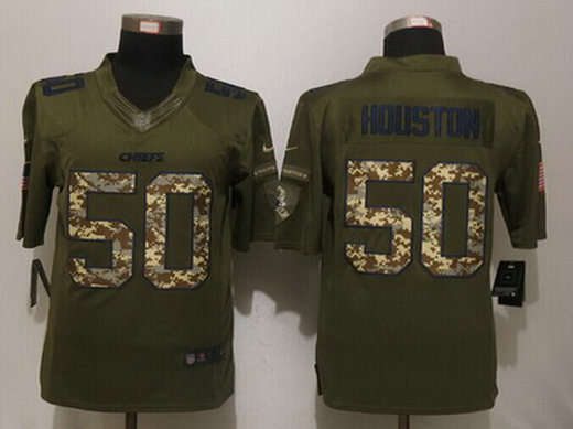 Nike Kansas City Chiefs #50 Justin Houston Green Salute to Service 2015 NFL Nike Limited Jersey