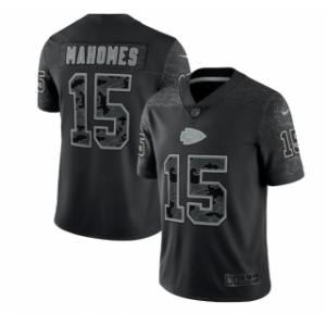 Nike Kansas City Chiefs 15 Patrick Mahomes Black Reflective Vapor Limited Men Jersey