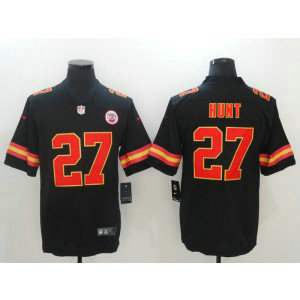 Nike Kansas City Chiefs 27 Kareem Hunt Black Vapor Untouchable Limited Men Jersey