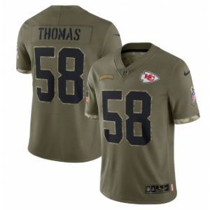 Nike Kansas City Chiefs 58 Derrick Thomas Olive 2022 Salute To Service Limited Men Jersey