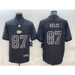 Nike Kansas City Chiefs 87 Travis Kelce Black Reflective Vapor Limited Men Jersey