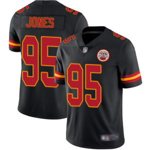 Nike Kansas City Chiefs 95 Chris Jones Black Vapor Untouchable Limited Men Jersey