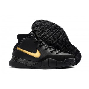 Nike Kobe 1 Protro ‘Mamba Day’ Black White Metallic Gold Shoes