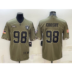 Nike Las Vegas Raiders 98 Maxx Crosby Olive 2022 Salute To Service Limited Men Jersey